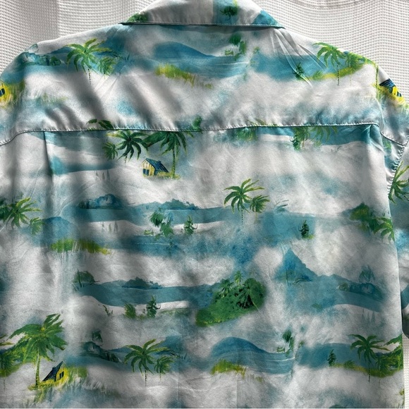 Trunks surf & Swim Co. mens palm Tree print Hawaiian Shirt Large - Picture 3 of 8